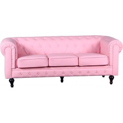 Sillon Chester Rosa 3 Plazas