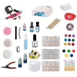 KIT DE UÑAS GEL COMPLETO LÁMPARA + TORNO 20.000 RPM