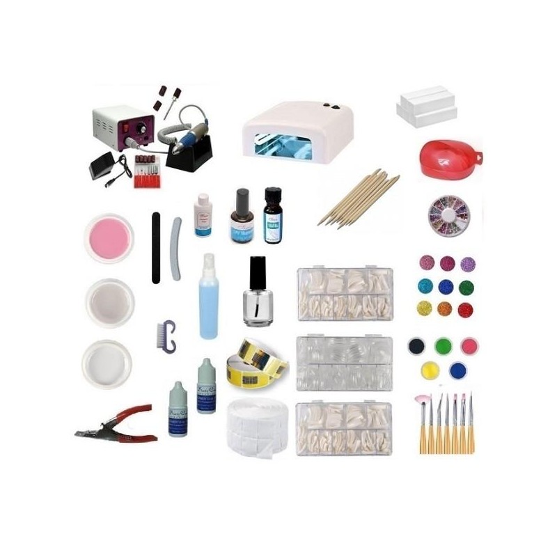 KIT DE UÑAS GEL COMPLETO LÁMPARA + TORNO 30.000 RPM