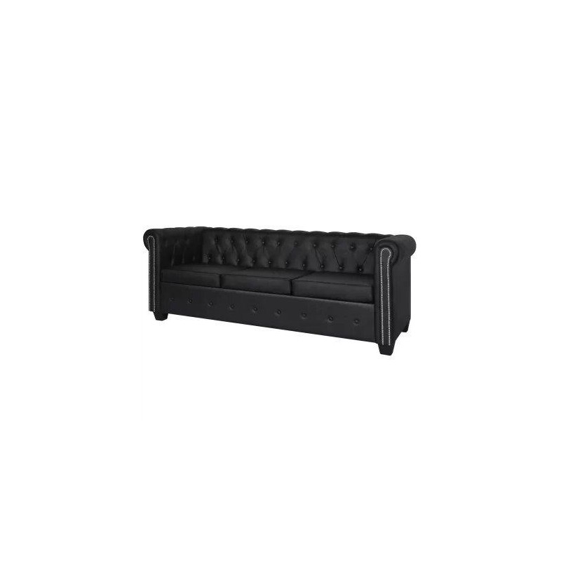 Sillon Chester Negro 3 Plazas