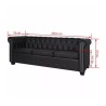 Sillon Chester Negro 3 Plazas