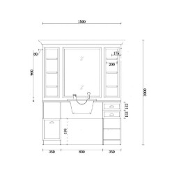 Tocador Barberia Chicago Marron ( Pica Blanca )