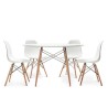 Conjunto Mesa Redonda 80 cm + 4 Sillas Eiffel Blancas