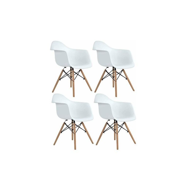 Pack 4 Sillones Eiffel Blanco