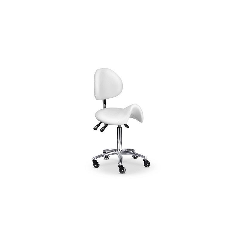 Taburete con Respaldo Rolf Asiento Montura Blanco