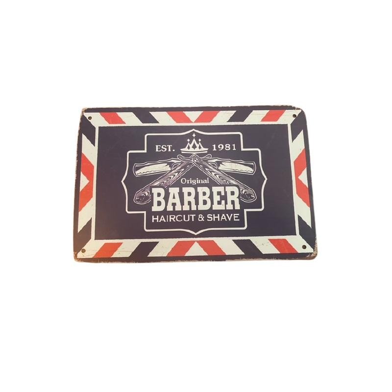 Placa Decoracion Barberia 1 (30 x 20 cm )