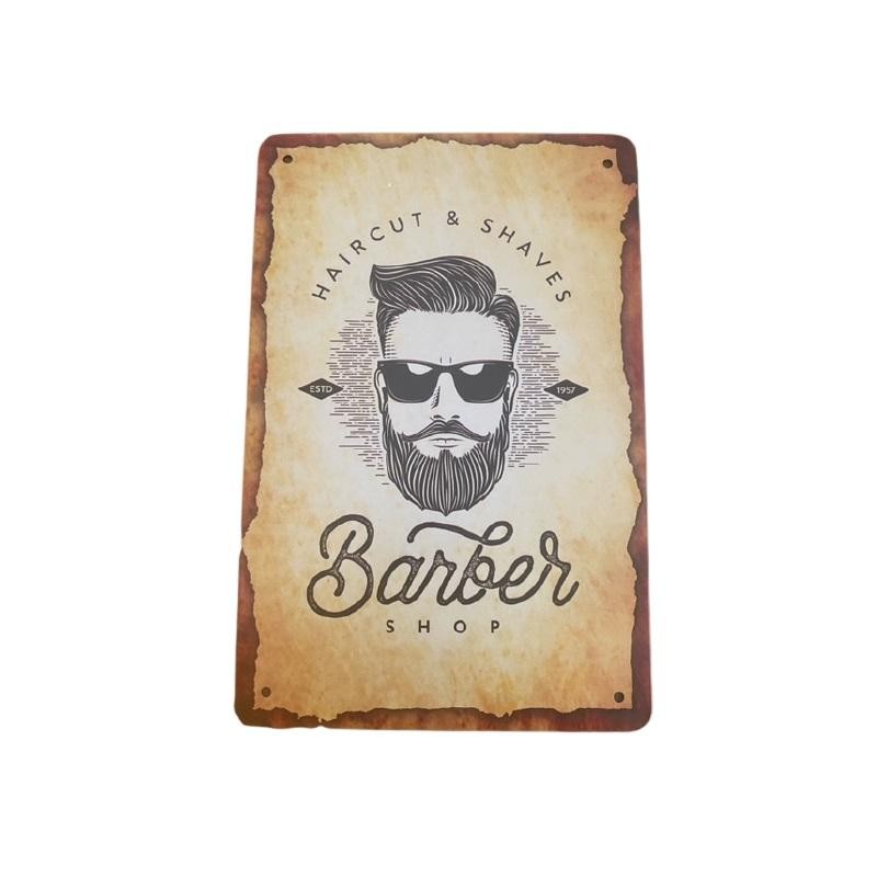 Placa Decoracion Barberia 3  (30 x 20 cm )