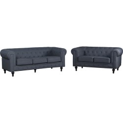 Sillon Chester Gris 2 Plazas