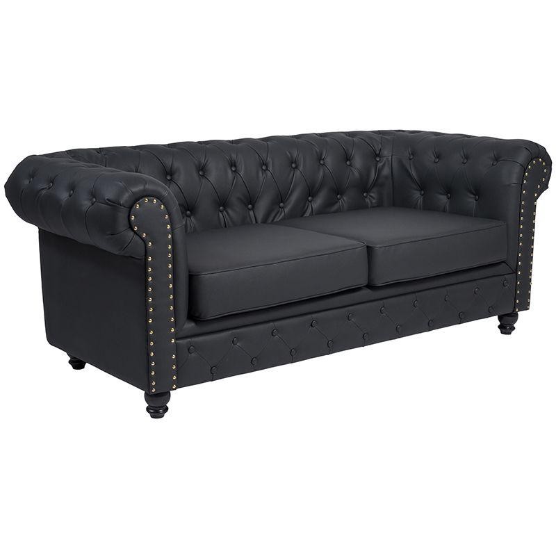 Sofa Chester Dos Plazas Repose Negro