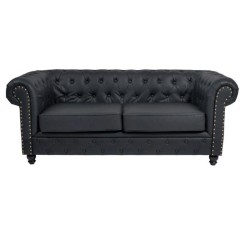 Sofa Chester Dos Plazas Repose Negro