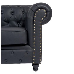 Sofa Chester Dos Plazas Repose Negro