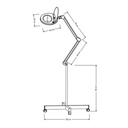Lampara Lupa LED de Estetica con Pie 5 aumentos Sava